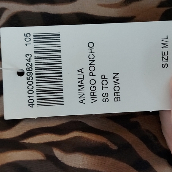 NWT Chico's 100% Silk Sheer Animal/Tiger Print Ponch Size M/L - Picture 3 of 4